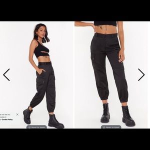 Nasty Gal black cargo / utility pants